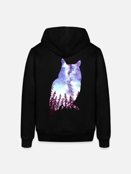 Eule Sternenhimmel Wald - Stanley/Stella Unisex Hoodie SOUNDER - Schwarz