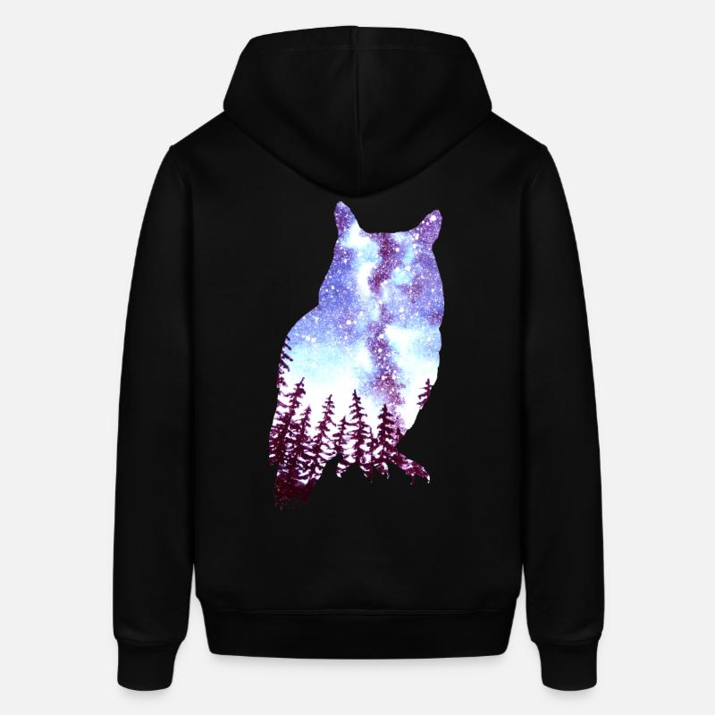 Hibou étoilé forêt - Sweat à capuche SOUNDER Stanley/Stella Unisexe - noir