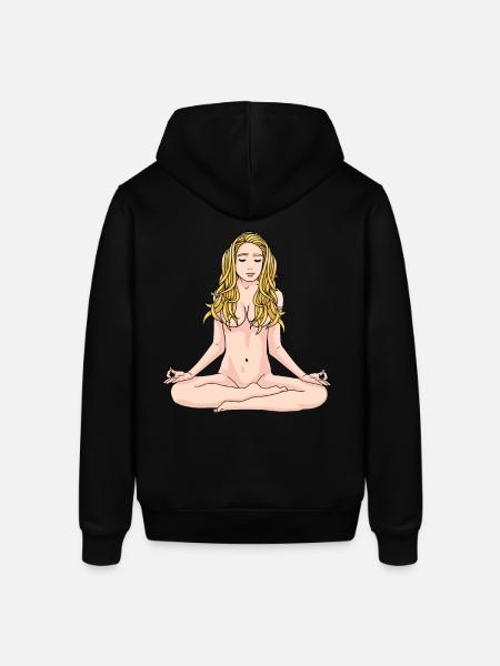 Nude Yoga Woman Jogi Meditation Meditate OM - Stanley/Stella SOUNDER Unisex Hoodie - black