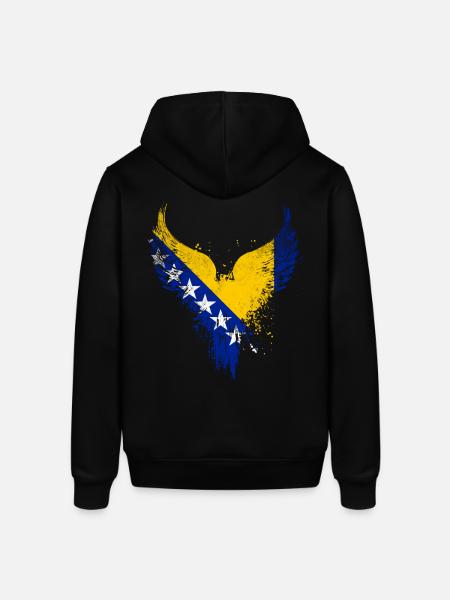 Bosnien Flagga - Luvtröja SOUNDER unisex från Stanley/Stella - svart