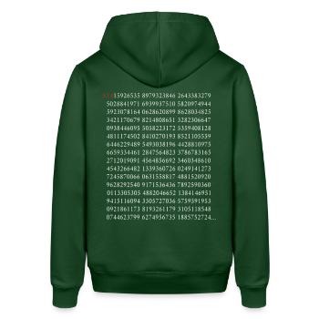 Die Ersten 500 Ziffern Der Kreiszahl Pi 3.14 Mathe - Stanley/Stella Unisex Hoodie SOUNDER - Flaschengrün - Hinten - Alina (178cm)