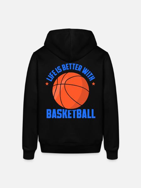 Life Is Better With Basketball - Stanley/Stella Unisex Hoodie SOUNDER - Schwarz