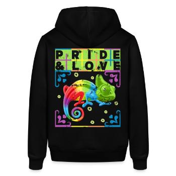 Rainbow Chameleon, LGBT Pride-Rainbow LGBTQ - Sweat à capuche SOUNDER Stanley/Stella Unisexe - noir - Dos - Alina (178cm)