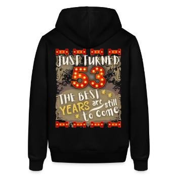 53. Geburtstag 53 Jahre alt Vintage-Design, Spruch - Stanley/Stella Unisex Hoodie SOUNDER - Schwarz - Hinten - Alina (178cm)