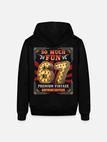 67th birthday 67 years Vintage-Retro Fun-Birthday - Stanley/Stella SOUNDER Unisex Hoodie - black