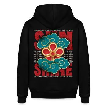Summer Summer, Sun, Clouds 3d Asia Design - Stanley/Stella SOUNDER Unisex Hoodie - black - Back - Alina (178cm)