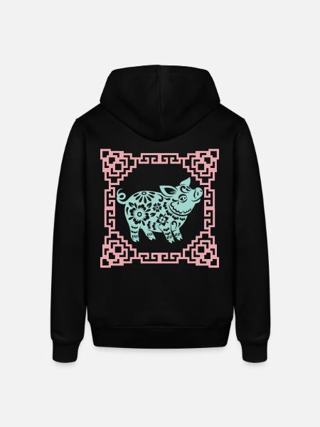 Grisens år, kinesiskt horoskop Kina - Luvtröja SOUNDER unisex från Stanley/Stella - svart