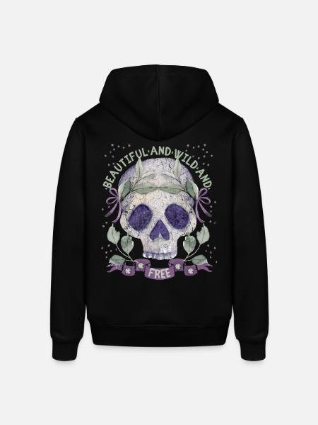 Skull Skull laurel wreath romantic - Stanley/Stella SOUNDER Unisex Hoodie - black