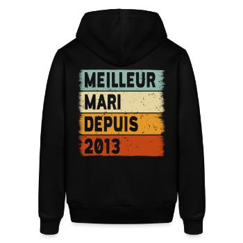 10 years Wedding Anniversary - Stanley/Stella SOUNDER Unisex Hoodie - black - Back - Alina (178cm)