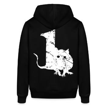PUNKROCK rats nr. 1 - used look - Maus - Ratte - Stanley/Stella Unisex Hoodie SOUNDER - Schwarz - Hinten - Alina (178cm)