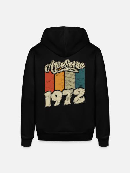 1972 Birthday Awesome since Retro - Stanley/Stella SOUNDER Unisex Hoodie - black