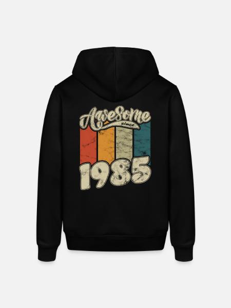 1985 Birthday Awesome since Retro - Stanley/Stella SOUNDER Unisex Hoodie - black