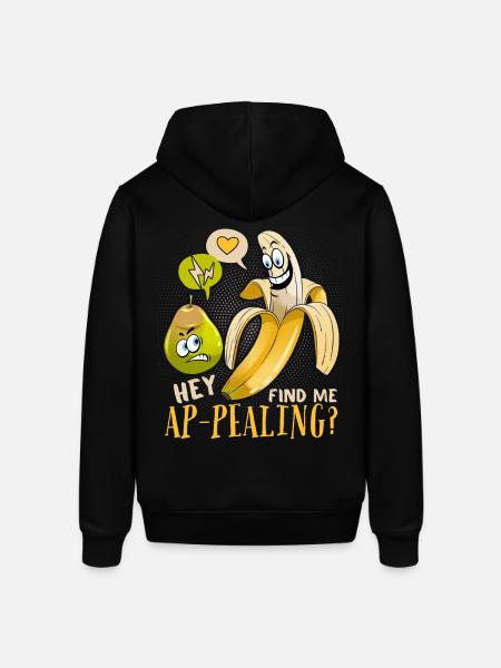 Banaan grap, grappige banaan aantrekkelijke woordspeling - Stanley/Stella Uniseks biologische hoodie SOUNDER - zwart