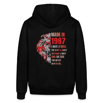 1987 Birthday Lion made in - Stanley/Stella SOUNDER Unisex Hoodie - black - Back - Alina (178cm)
