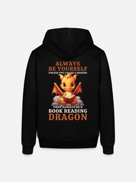 "Vær altid dig selv" - læsning af bøger Yellow Dragon - Stanley/Stella SOUNDER unisex hoodie - sort