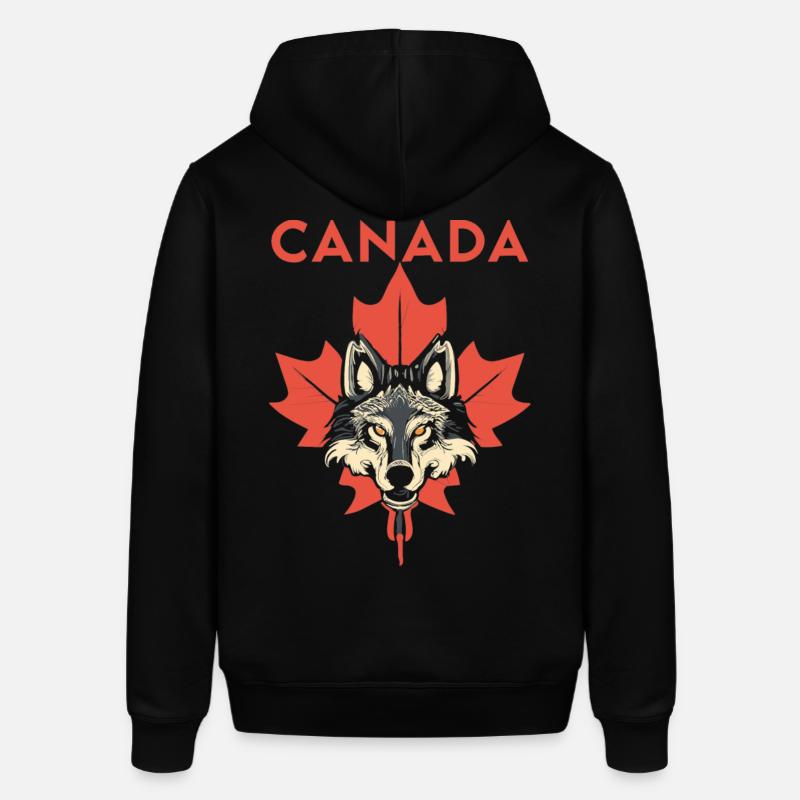 Canada Wolf Feuille d’érable - Sweat à capuche SOUNDER Stanley/Stella Unisexe - noir