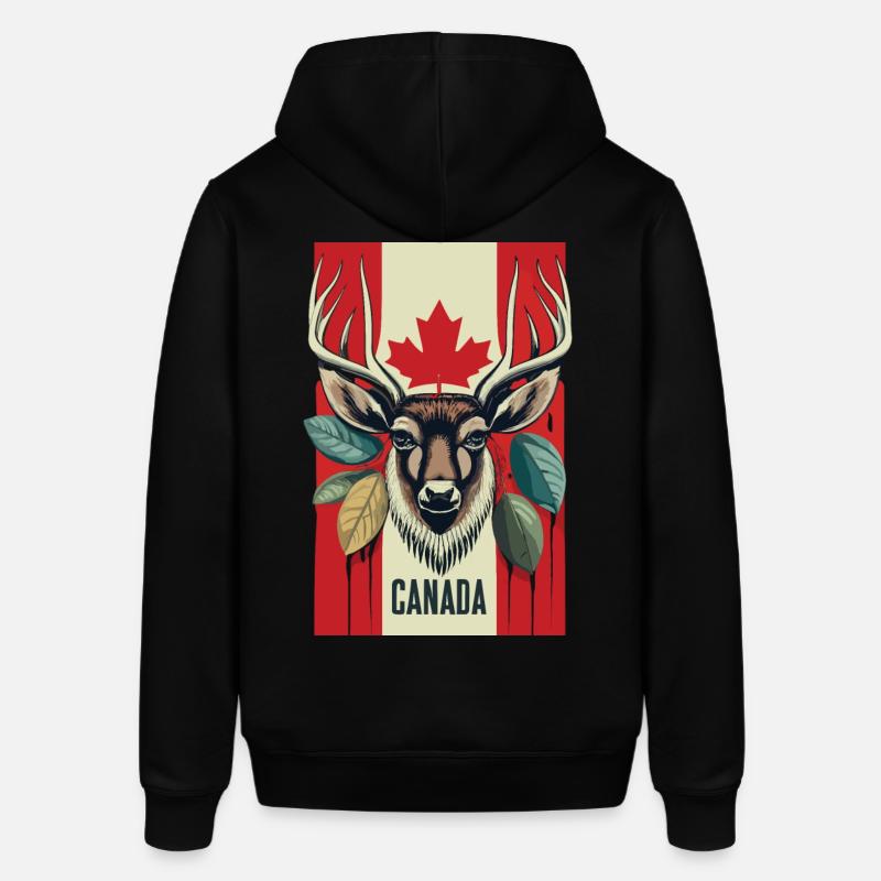 Cerf du Canada Feuille d’érable - Sweat à capuche SOUNDER Stanley/Stella Unisexe - noir