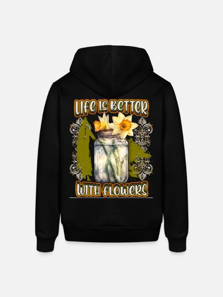 Påskelilje, påskelilje, vintage botanisk blomst - Stanley/Stella SOUNDER unisex hoodie - sort