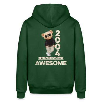 2004 Geburtstag Teddy Bär Being Awesome Orignal - Stanley/Stella Unisex Hoodie SOUNDER - Flaschengrün - Hinten - Alina (178cm)