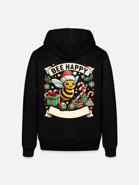 Christmas Bee: Festive Joy - Stanley/Stella SOUNDER Unisex Hoodie - black