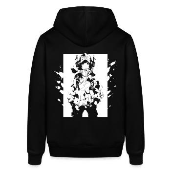 Shibuya's cool Cyberpunk Style Anime Boy Otaku - Stanley/Stella Unisex Hoodie SOUNDER - Schwarz - Hinten - Alina (178cm)