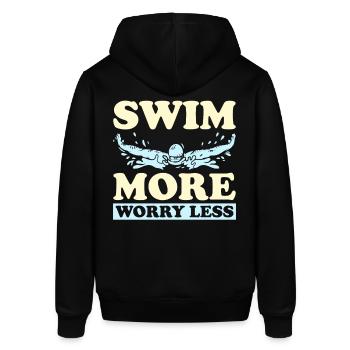 Schwimmen Wassersport Pool Schwimmsport Schwimmer - Stanley/Stella Unisex Hoodie SOUNDER - Schwarz - Hinten - Alina (178cm)