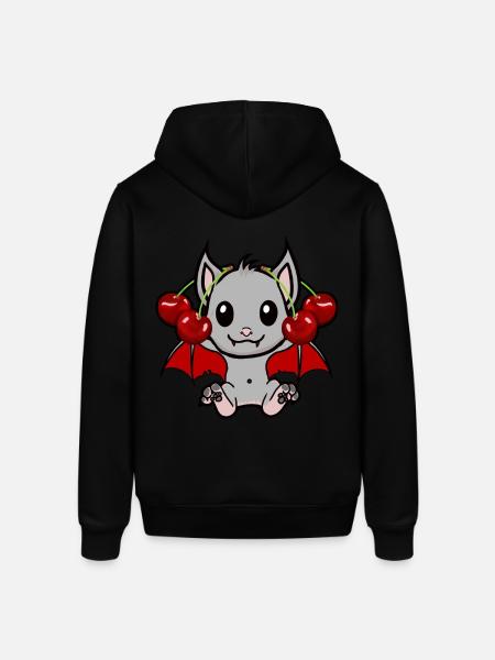 Halloween Bat Bats Cherries Cherry - Stanley/Stella SOUNDER Unisex Hoodie - black