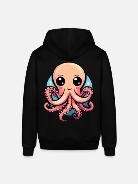Cute Kawaii Octopus - Stanley/Stella SOUNDER Unisex Hoodie - black