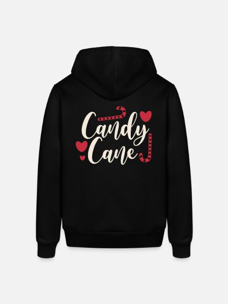 Christmas candy cane with hearts - Stanley/Stella SOUNDER Unisex Hoodie - black