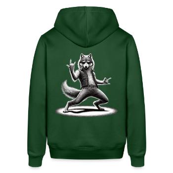 Rockiger Wolf – Cool & Wild - Stanley/Stella Unisex Hoodie SOUNDER - Flaschengrün - Hinten - Alina (178cm)