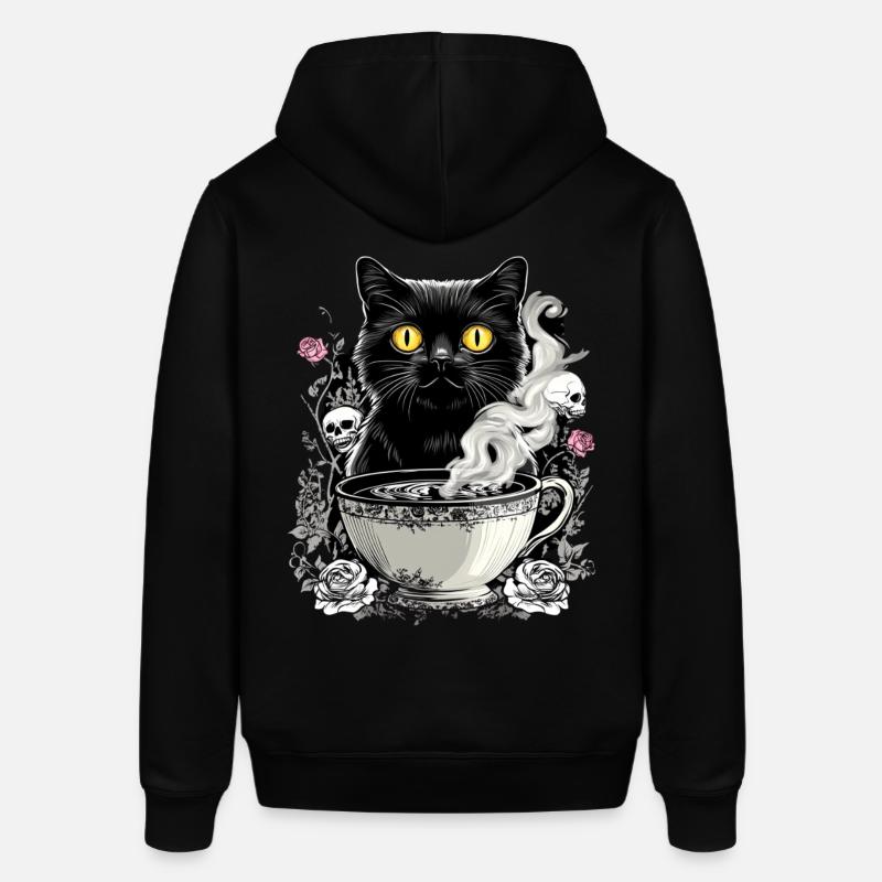 Mystical : Chat avec crâne café - Sweat à capuche SOUNDER Stanley/Stella Unisexe - noir