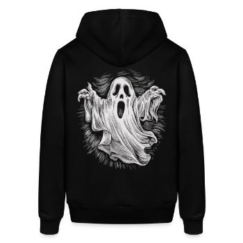 Gruseliger Geister-Schrei - Stanley/Stella Unisex Hoodie SOUNDER - Schwarz - Hinten - Alina (178cm)