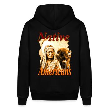 Native Americans - Sitting Bull avec bison - Sweat à capuche SOUNDER Stanley/Stella Unisexe - noir - Dos - Alina (178cm)