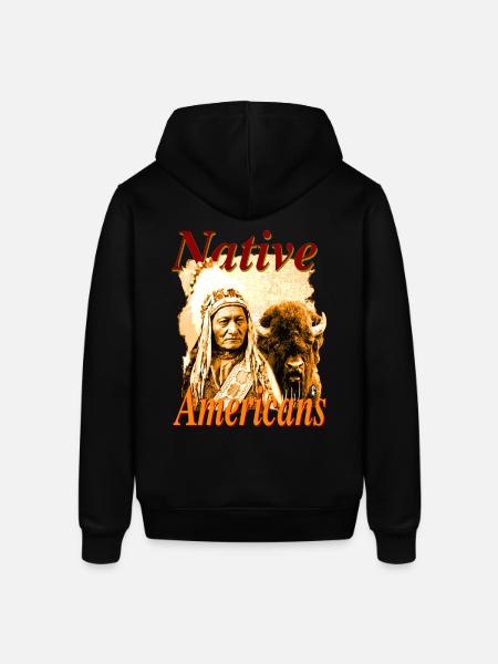 Nativi americani - Toro seduto con bufalo - Felpa con cappuccio unisex SOUNDER di Stanley/Stella - nero