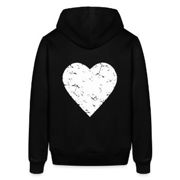 weißes Herz - shabby chic - Romantik - used look - Stanley/Stella Unisex Hoodie SOUNDER - Schwarz - Hinten - Alina (178cm)