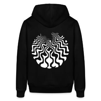 Vagues psychédéliques - Curvy Sixties Waves Water - Sweat à capuche SOUNDER Stanley/Stella Unisexe - noir - Dos - Alina (178cm)