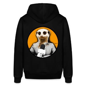 Erdmännchen Reporter*in Tier Gesicht Zuhörer Kreis - Stanley/Stella Unisex Hoodie SOUNDER - Schwarz - Hinten - Alina (178cm)