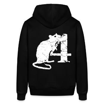 PUNKROCK rats nr. 4 - used look - mouse - rat - Stanley/Stella SOUNDER Unisex Hoodie - black - Back - Alina (178cm)