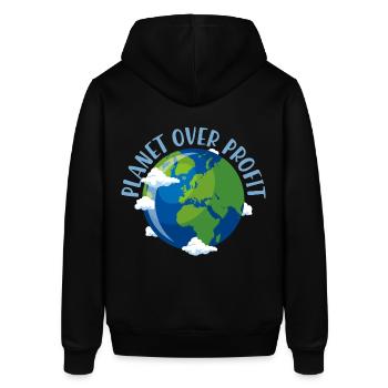 Planet Over Profit Contre CO2 Changement climatique Cadeau - Sweat à capuche SOUNDER Stanley/Stella Unisexe - noir - Dos - Alina (178cm)