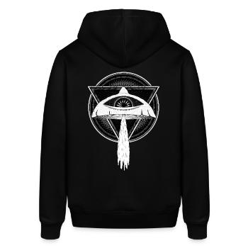 Mushroom of Psychedelic Wisdom - Stanley/Stella SOUNDER Unisex Hoodie - black - Back - Alina (178cm)