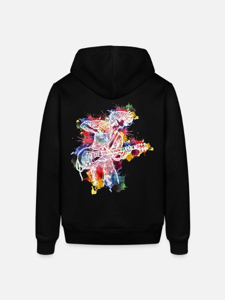 Gitarren-Evolution-Aquarell-Design für - Stanley/Stella Unisex Hoodie SOUNDER - Schwarz