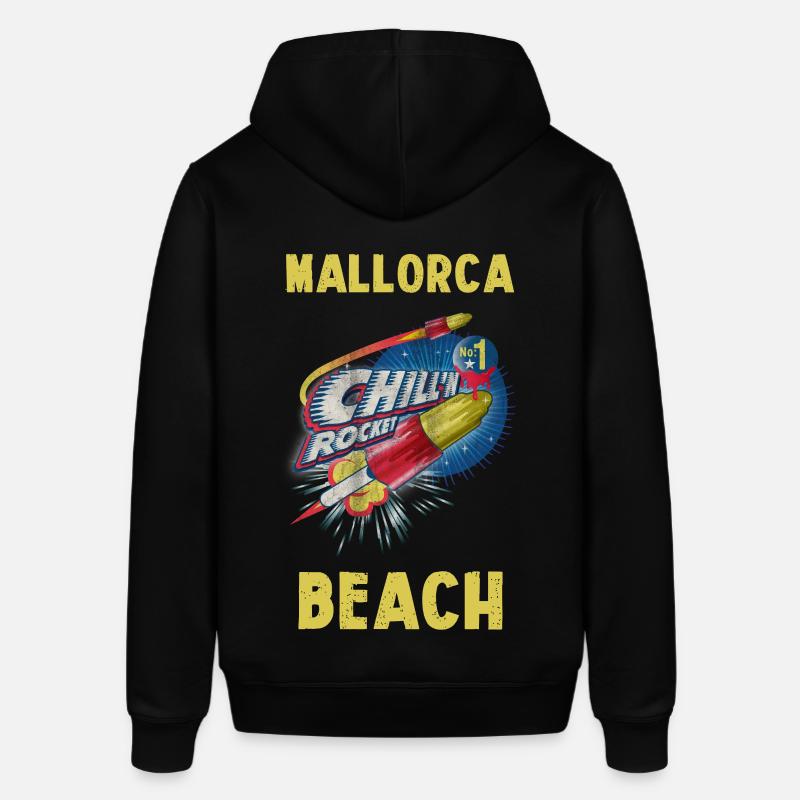 Plage de Majorque - Sweat à capuche SOUNDER Stanley/Stella Unisexe - noir