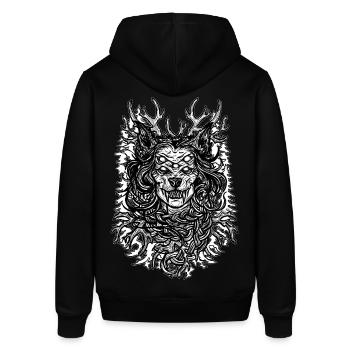 Nordic She Wolf Spirit of the Forest - Stanley/Stella SOUNDER Unisex Hoodie - black - Back - Alina (178cm)