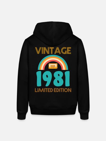 Born 1981 T-Shirt - Stanley/Stella SOUNDER Unisex Hoodie - black