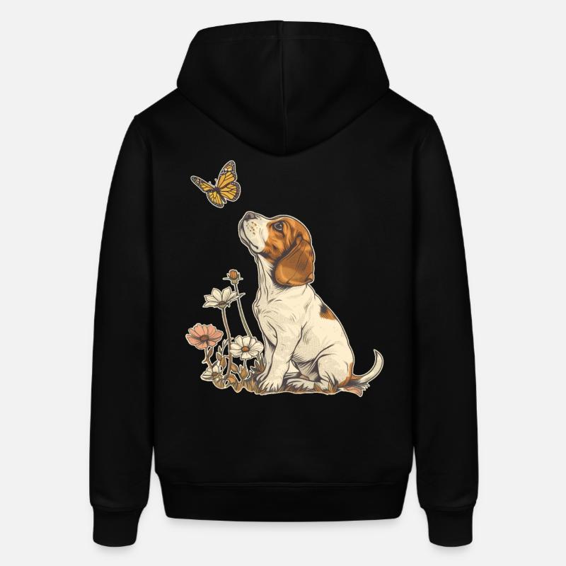 Beagle et papillon - Sweat à capuche SOUNDER Stanley/Stella Unisexe - noir