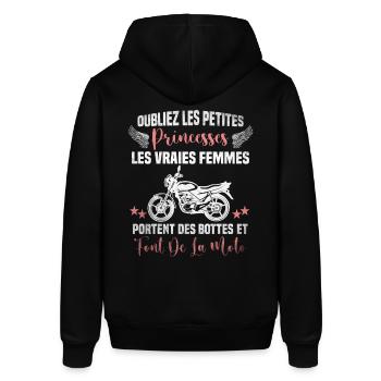Motarde - Les vraies femmes portent des bottes - Sweat à capuche SOUNDER Stanley/Stella Unisexe - noir - Dos - Alina (178cm)
