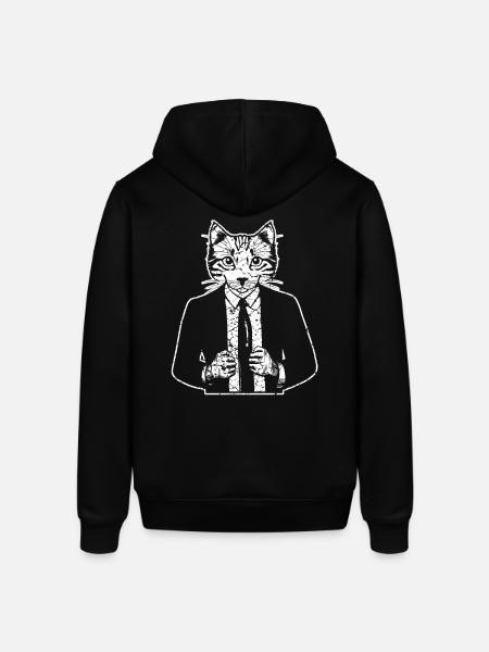 Chat avec costume - Sweat à capuche SOUNDER Stanley/Stella Unisexe - noir