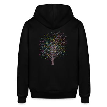 Baum mit Vögel - Stanley/Stella Unisex Hoodie SOUNDER - Schwarz - Hinten - Alina (178cm)