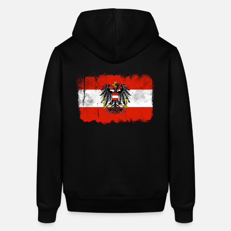 Autriche Drapeau Aigle Armoiries - Sweat à capuche SOUNDER Stanley/Stella Unisexe - noir