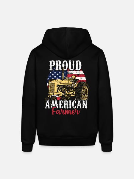 Proud American Farmer - Stanley/Stella SOUNDER Unisex Hoodie - black
